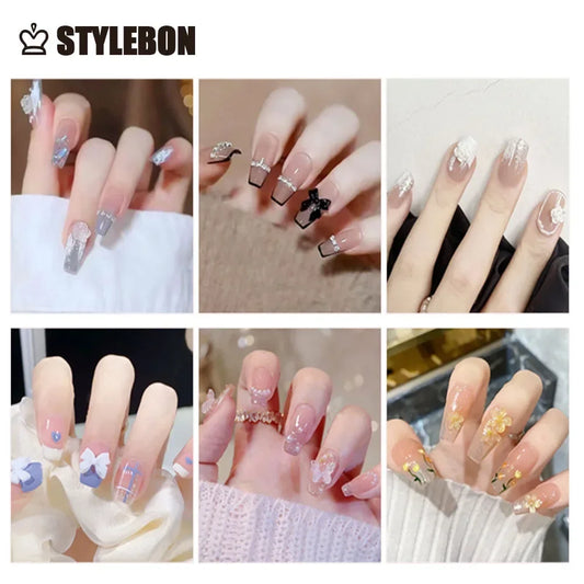24Pcs/Box Charming Ballet Wearable Fake Nails press on Square Head Finished Fingernails