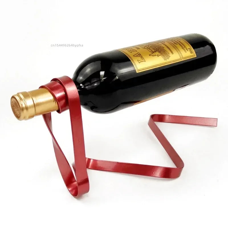 Creative Wine Bottle Holder Ribbon Suspension Poised Wine Rack