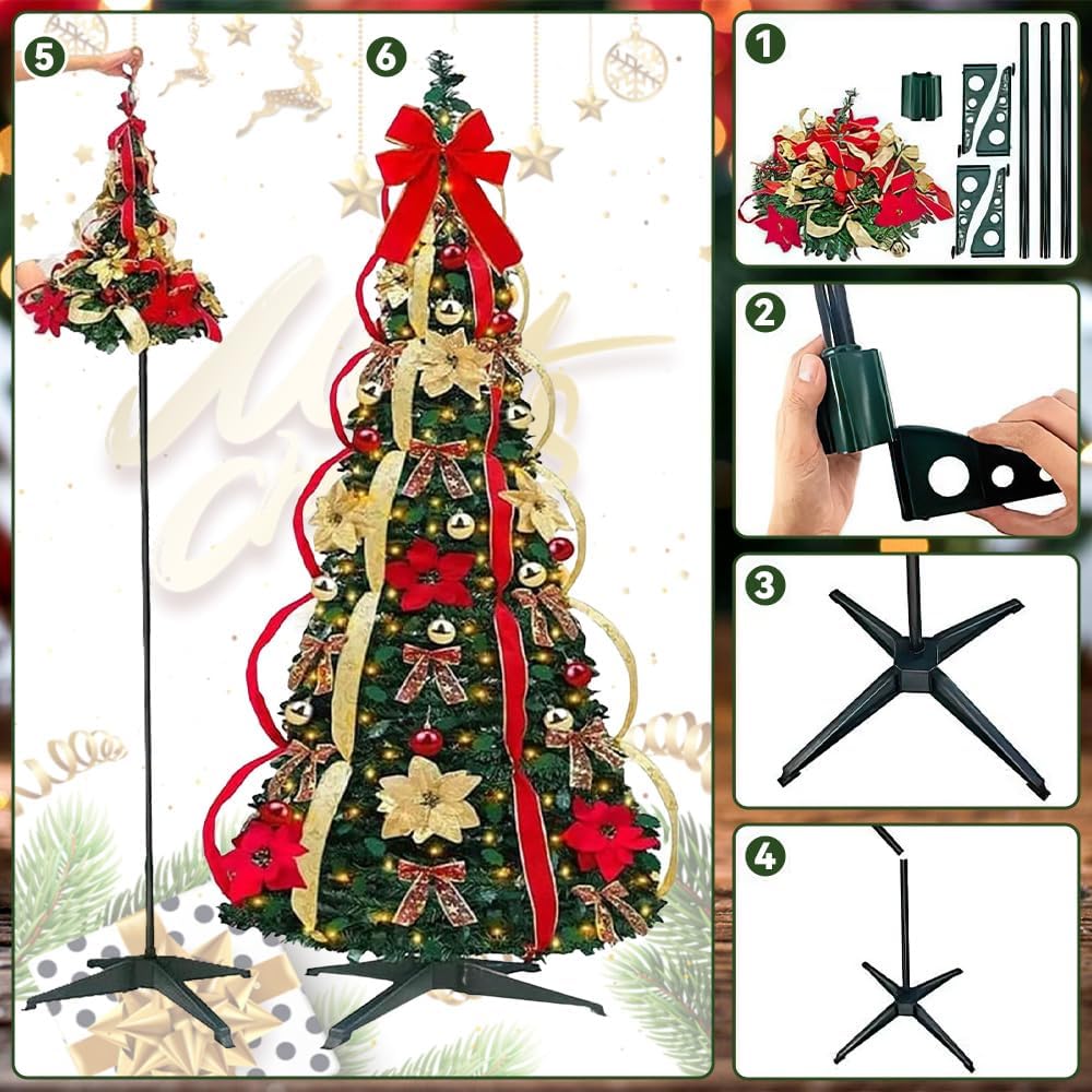 Premium Pre-Decorated Christmas  Foldable Tree 6ft