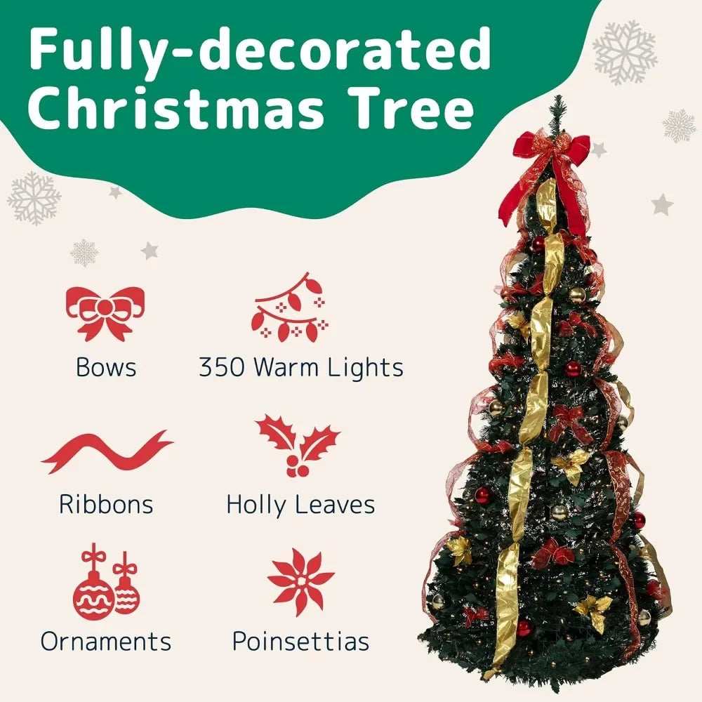 Premium Pre-Decorated Christmas  Foldable Tree 6ft