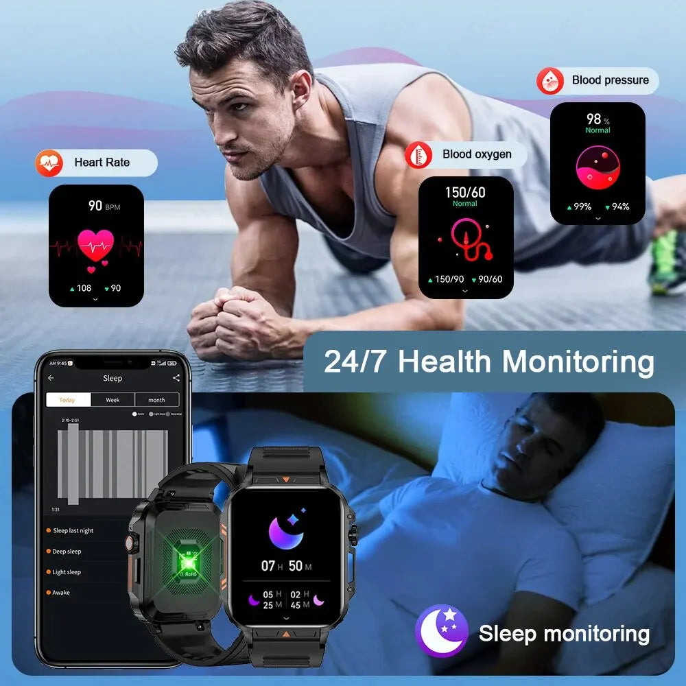 LIGE Smartwatch 1.95 Inch Screen Health Monitoring Watches For Men Women