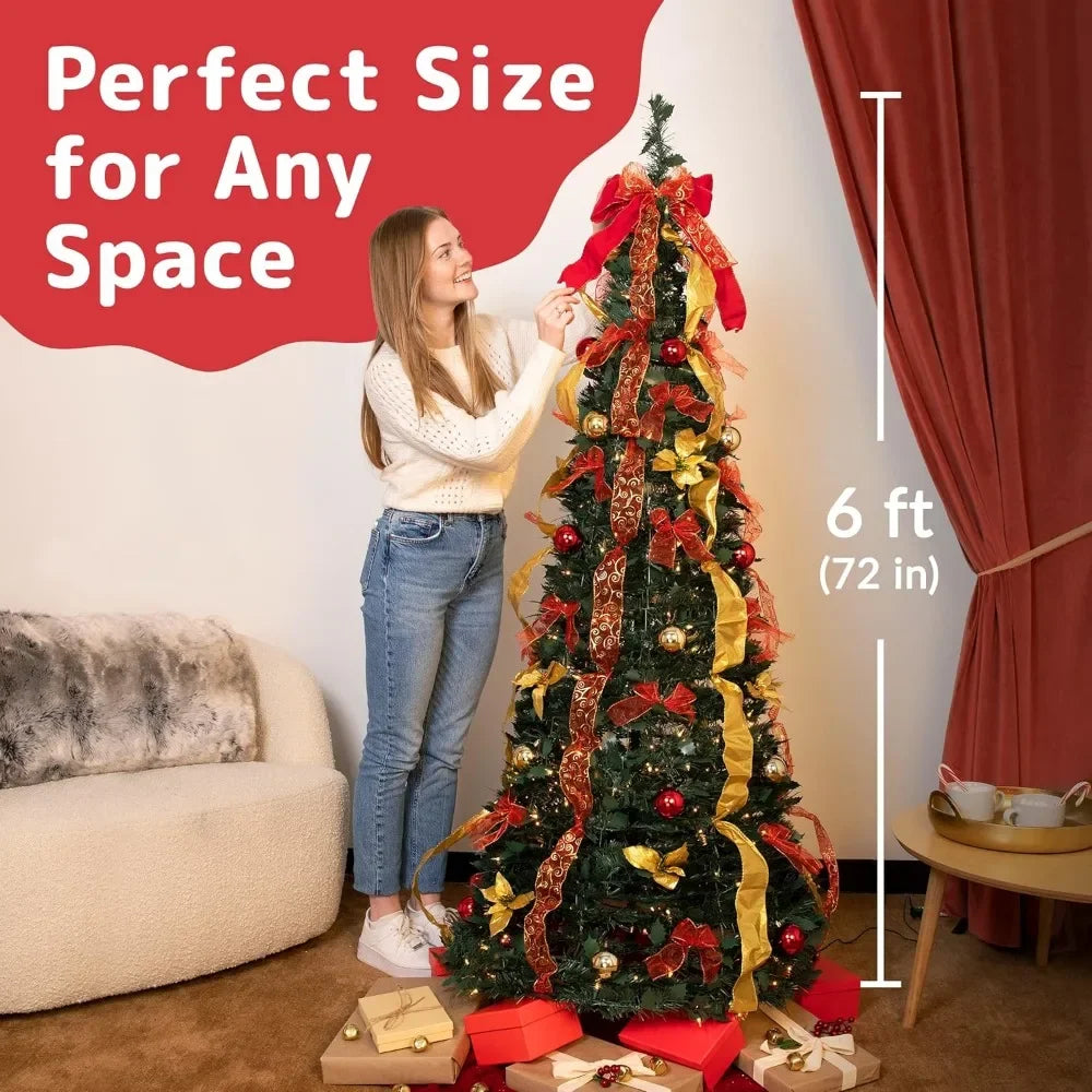 Premium Pre-Decorated Christmas  Foldable Tree 6ft