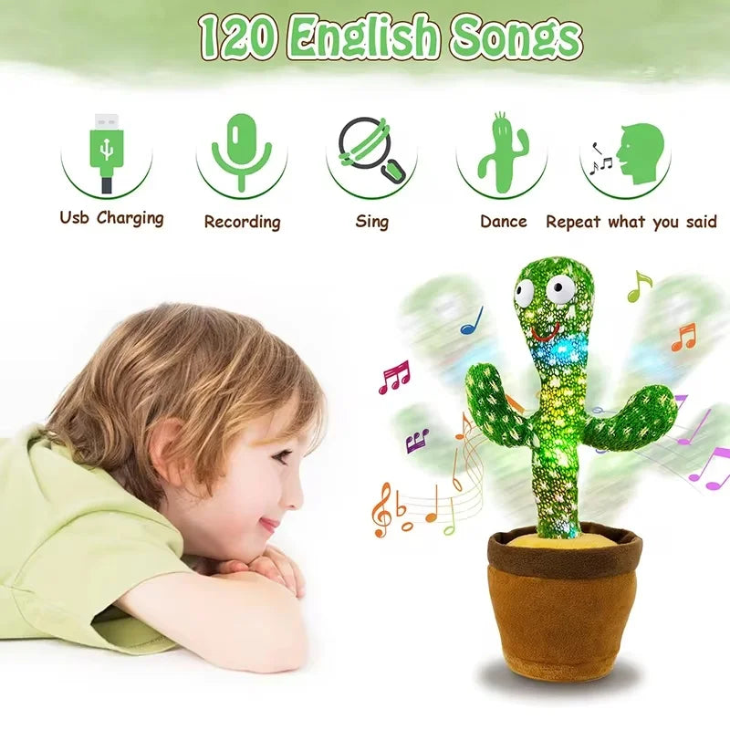 Dancing Talking Cactus Plush Toys Interactive Talking Sunny Cactus Electronic