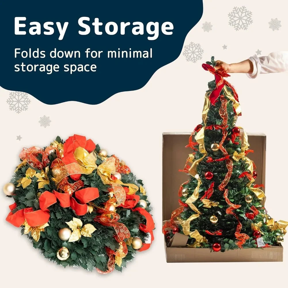 Premium Pre-Decorated Christmas  Foldable Tree 6ft